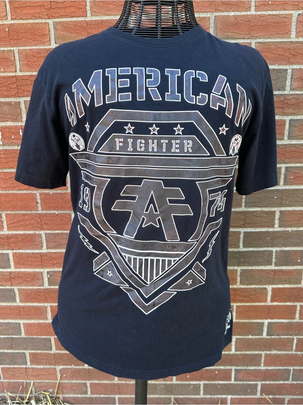 American Fighter Black Short Sleeve Graphic Tee with Shield Logo